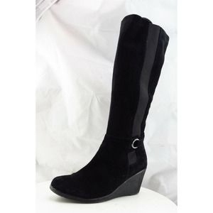 Blondo Suede Black Wedge Boots